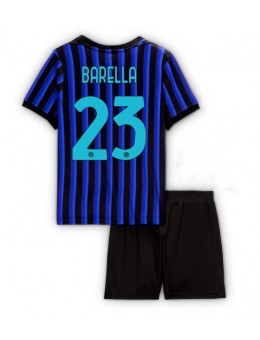 Inter Milan Nicolo Barella #23 Replika Hemmakläder Barn 2025-26 Kortärmad (+ byxor)